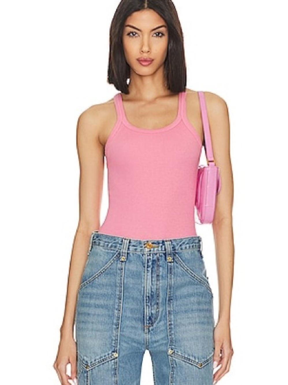 RE/DONE x Hanes Ribbed Tank Top Sakura Pink Size L